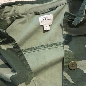 J. Crew Olive Camouflage Button-Up